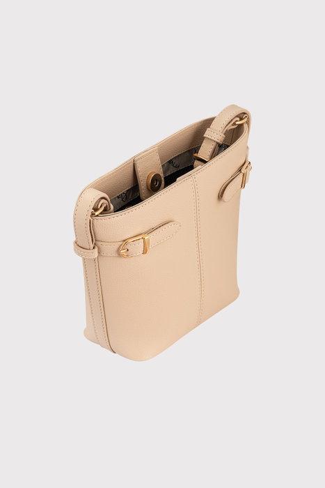 Zoozie Bags Tokyo Bolso de Hombro Cuero PU Crema Elegante Versátil para Mujer Largo 25cm Ancho 7cm Alto 18cm